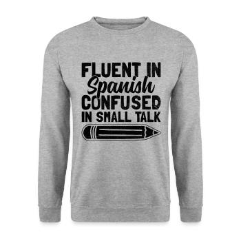 Foreign Language Teacher School Languages Teachers - Unisex Sweatshirt - salt & pepper - Front - Alina (178cm) & Michal (187cm)