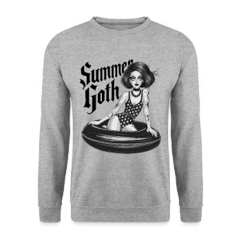 Summer Goth für Gothik Fans - Unisex Pullover - Weißgrau meliert - Vorne - Alina (178cm) & Michal (187cm)