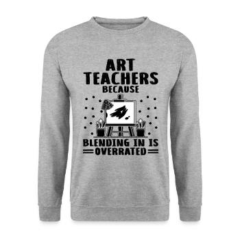 Art Teacher School Teacher Funny Art Teachers Scho - Unisex Sweatshirt - salt & pepper - Front - Alina (178cm) & Michal (187cm)