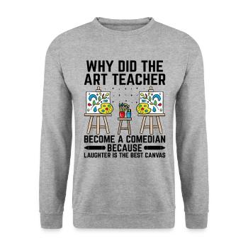 Kunstlehrer Schullehrer Lustige Kunstlehrer Scho - Unisex Pullover - Weißgrau meliert - Vorne - Alina (178cm) & Michal (187cm)