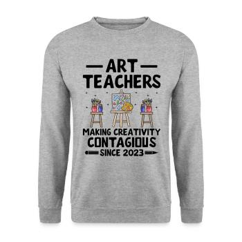 Art Teacher School Teacher Funny Art Teachers Scho - Unisex Sweatshirt - salt & pepper - Front - Alina (178cm) & Michal (187cm)