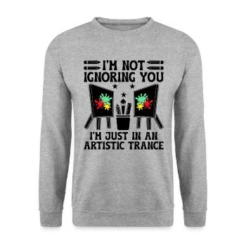 Kunstlehrer Schullehrer Lustige Kunstlehrer Scho - Unisex Pullover - Weißgrau meliert - Vorne - Alina (178cm) & Michal (187cm)
