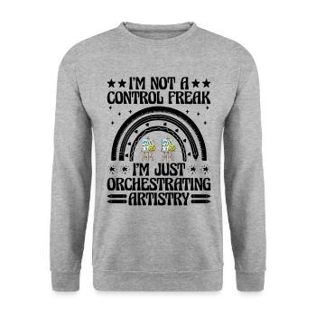 Kunstlehrer Schullehrer Lustige Kunstlehrer Scho - Unisex Pullover - Weißgrau meliert - Vorne - Alina (178cm) & Michal (187cm)