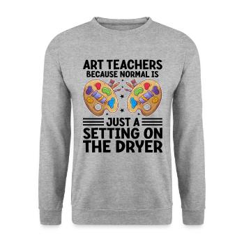 Kunstlehrer Schullehrer Lustige Kunstlehrer Scho - Unisex Pullover - Weißgrau meliert - Vorne - Alina (178cm) & Michal (187cm)