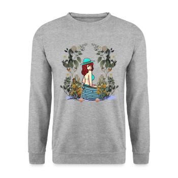 Filles Bateau Bateaux Nature Amoureux de la Nature - Sweat-shirt Unisexe - gris chiné - Devant - Alina (178cm) & Michal (187cm)