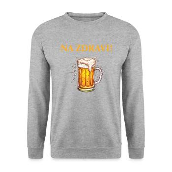 Czech Na Zdravi cheers beer - Unisex Pullover - Weißgrau meliert - Vorne - Alina (178cm) & Michal (187cm)