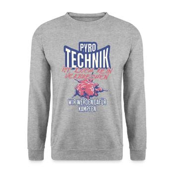 Pyrotechnics are not a crime - Meme Spruch - Unisex Sweatshirt - salt & pepper - Front - Alina (178cm) & Michal (187cm)