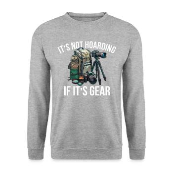it's not horading gear, Photography camera - Unisex Pullover - Weißgrau meliert - Vorne - Alina (178cm) & Michal (187cm)