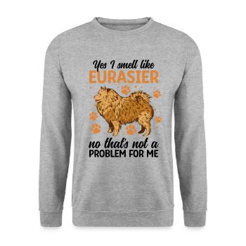 Oui, je sens l’Eurasier Spitz Eurasien - Sweat-shirt Unisexe - gris chiné - Devant - Alina (178cm) & Michal (187cm)