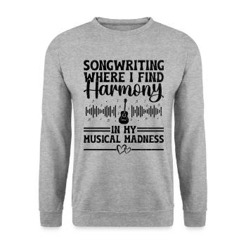 Musiker Songwriter Sänger Musiker Musik Musik Pr - Unisex Pullover - Weißgrau meliert - Vorne - Alina (178cm) & Michal (187cm)