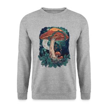 Goblincore Mushroom Fairycore Cottagecore Vintage - Unisex Sweatshirt - salt & pepper - Front - Alina (178cm) & Michal (187cm)