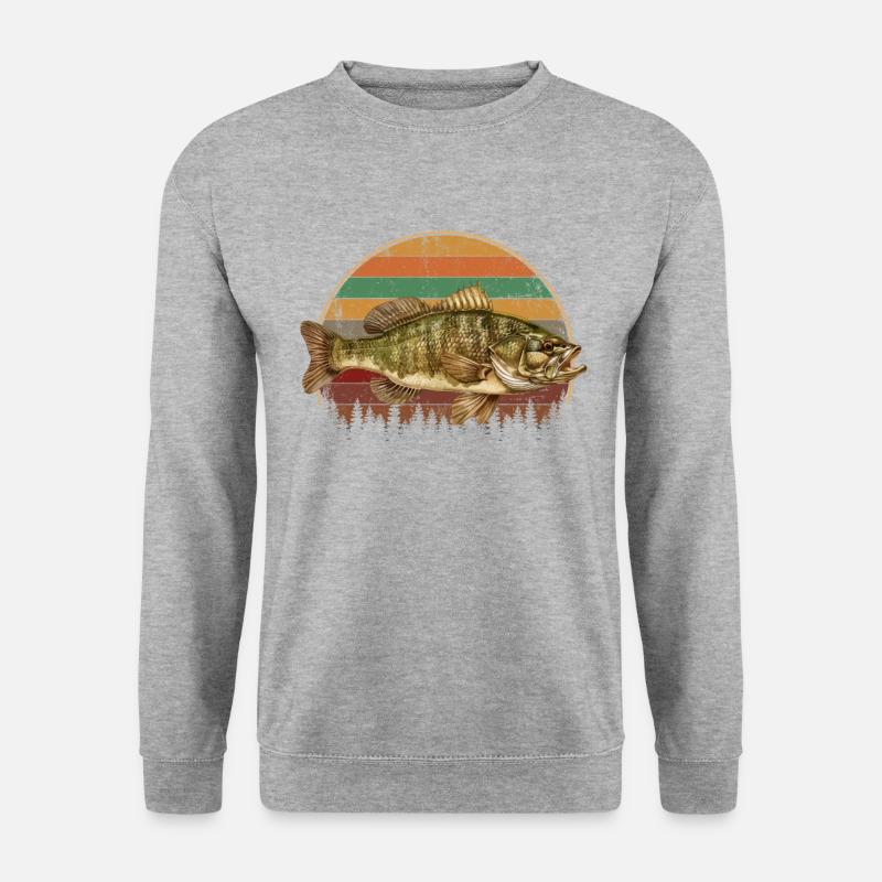 Smallmouth bass - Unisex Pullover - Weißgrau meliert