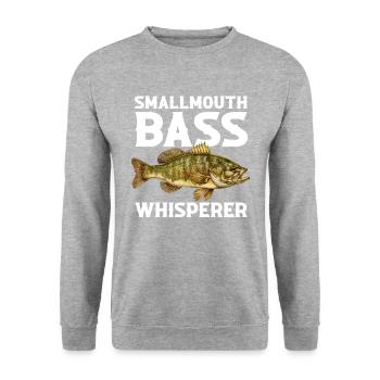 Smallmouth bass - Unisex Pullover - Weißgrau meliert - Vorne - Alina (178cm) & Michal (187cm)