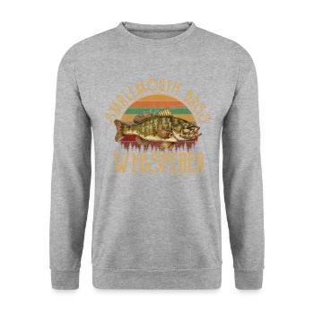 Smallmouth bass - Unisex Pullover - Weißgrau meliert - Vorne - Alina (178cm) & Michal (187cm)