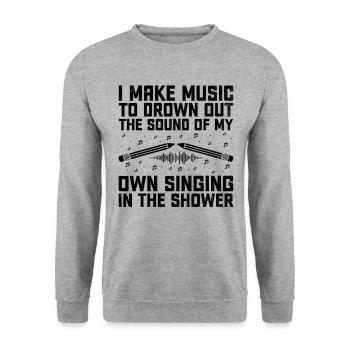Musicien Auteur-compositeur Chanteur Musicien Musique Musique Pr - Sweat-shirt Unisexe - gris chiné - Devant - Alina (178cm) & Michal (187cm)