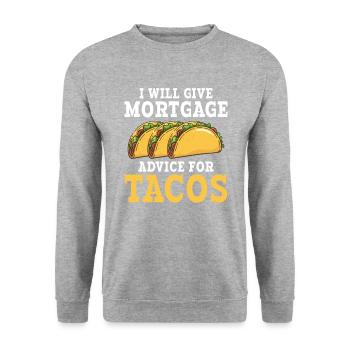 I will give Mortgage advices for tacos loan Office - Unisex Pullover - Weißgrau meliert - Vorne - Alina (178cm) & Michal (187cm)