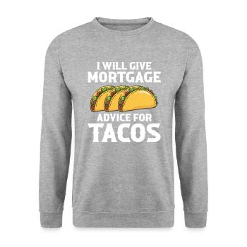 I will give Mortgage advices for tacos loan Office - Unisex Pullover - Weißgrau meliert - Vorne - Alina (178cm) & Michal (187cm)