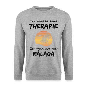 Málaga Andalusien Spanien Urlaub Malaga - Unisex Pullover - Weißgrau meliert - Vorne - Alina (178cm) & Michal (187cm)