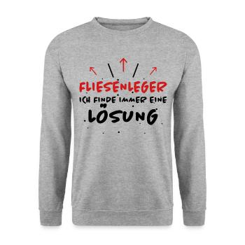 Fliesenleger Spruch Lustiges Fliesenleger Geschenk - Unisex Pullover - Weißgrau meliert - Vorne - Alina (178cm) & Michal (187cm)
