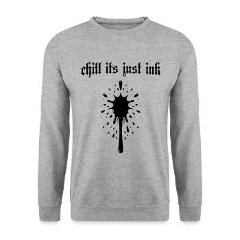 It's Just Ink Funny Saying Blood Tattoo - Unisex Sweatshirt - salt & pepper - Front - Alina (178cm) & Michal (187cm)