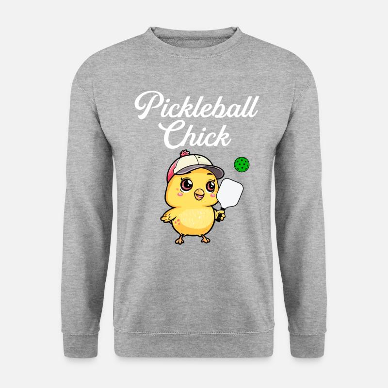 Pickleball Chick, funny pickleball - Unisex Pullover - Weißgrau meliert