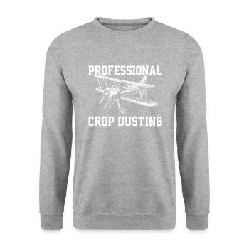 professional crop dusting, cropdusting - Unisex Pullover - Weißgrau meliert - Vorne - Alina (178cm) & Michal (187cm)