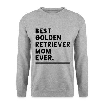 Beste Golden Retriever Mutter aller Zeiten Golden Retriever G - Unisex Pullover - Weißgrau meliert - Vorne - Alina (178cm) & Michal (187cm)