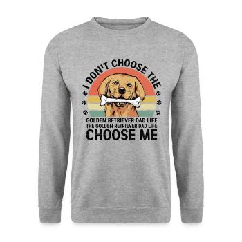 The Golden Retriever Dad Life Choose Me GR Dog - Unisex Sweatshirt - salt & pepper - Front - Alina (178cm) & Michal (187cm)