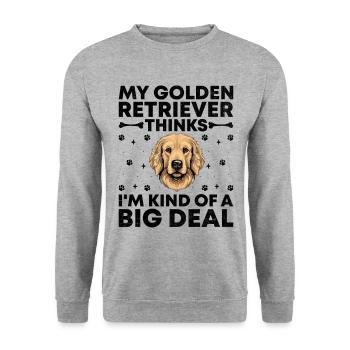 Mon Golden Retriever pense que je suis un gros problème - Sweat-shirt Unisexe - gris chiné - Devant - Alina (178cm) & Michal (187cm)