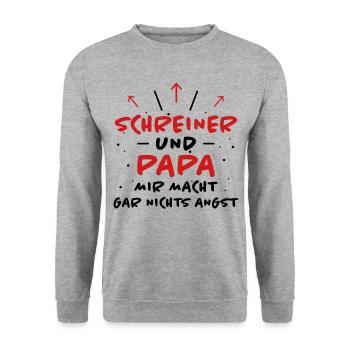 Schreiner Spruch Beruf Lustiges Schreiner Geschenk - Unisex Pullover - Weißgrau meliert - Vorne - Alina (178cm) & Michal (187cm)