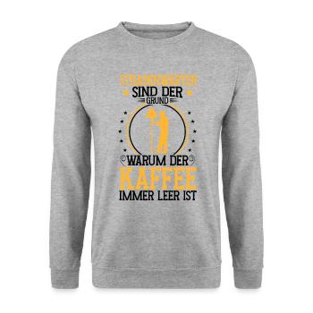 Road maintenance worker is the reason Chausseewärter - Unisex Sweatshirt - salt & pepper - Front - Alina (178cm) & Michal (187cm)