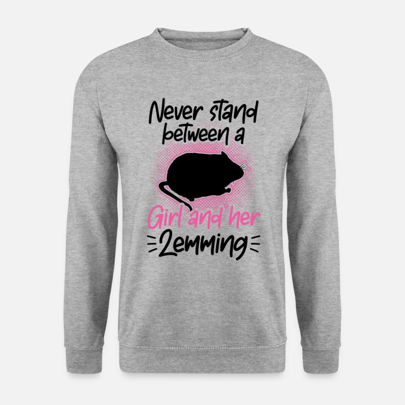 Lemming Vole Girl with Lemming - Unisex Sweatshirt - salt & pepper