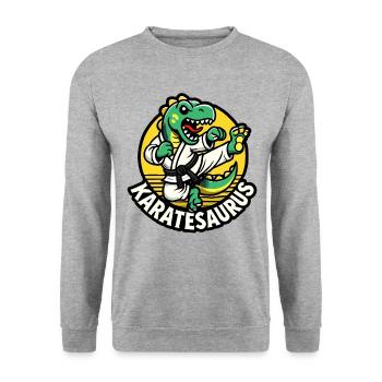 Karate Karate Fighter Martial Arts Karatesaurus - Unisex Sweatshirt - salt & pepper - Front - Alina (178cm) & Michal (187cm)