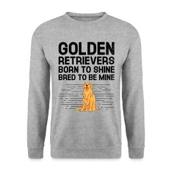 Golden Retrievers Born To Shine Bred To Be Mine GR - Unisex Sweatshirt - salt & pepper - Front - Alina (178cm) & Michal (187cm)