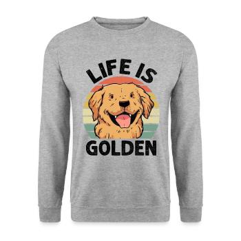 Life Is Golden Retriever GR Dog Retrievers - Unisex Sweatshirt - salt & pepper - Front - Alina (178cm) & Michal (187cm)