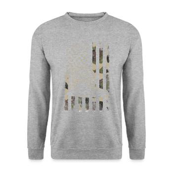 airboat american flag - Unisex Pullover - Weißgrau meliert - Vorne - Alina (178cm) & Michal (187cm)