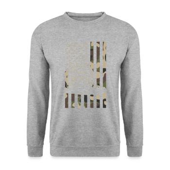 airboat american flag - Unisex Pullover - Weißgrau meliert - Vorne - Alina (178cm) & Michal (187cm)