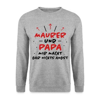 Maurer Spruch Baustelle Lustiges Maurer Geschenk - Unisex Pullover - Weißgrau meliert - Vorne - Alina (178cm) & Michal (187cm)