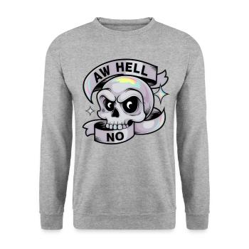 Aw Hell No - Unisex Sweatshirt - salt & pepper - Front - Alina (178cm) & Michal (187cm)