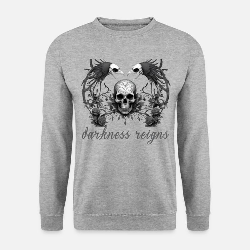 Darkness Reigns Skull Crows - Unisex Sweatshirt - salt & pepper