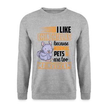 Chinchilla serait ennuyeux rongeur souris laineuse - Sweat-shirt Unisexe - gris chiné - Devant - Alina (178cm) & Michal (187cm)