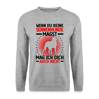 Le chien de montagne ne t’aime pas Bouvier suisse - Sweat-shirt Unisexe - gris chiné - Devant - Alina (178cm) & Michal (187cm)