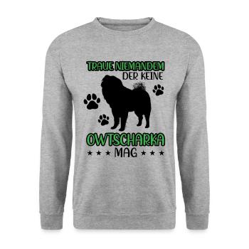 Ne faites pas confiance à Ovcharka Caucasien Ovcharka - Sweat-shirt Unisexe - gris chiné - Devant - Alina (178cm) & Michal (187cm)