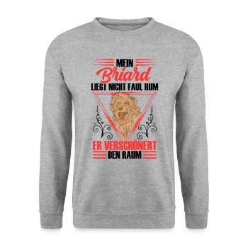 Briard embellit le secteur du Berger de Brie - Sweat-shirt Unisexe - gris chiné - Devant - Alina (178cm) & Michal (187cm)