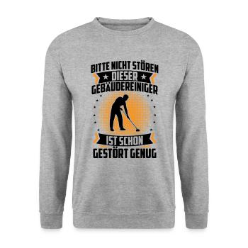 Building cleaner is already Window cleaner - Unisex Sweatshirt - salt & pepper - Front - Alina (178cm) & Michal (187cm)