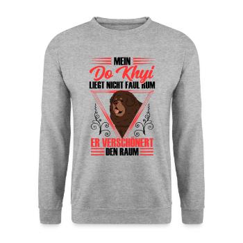 Do Khyi Is Not Lazy Tibetan Mastiff Tibetan Mastiff - Unisex Sweatshirt - salt & pepper - Front - Alina (178cm) & Michal (187cm)