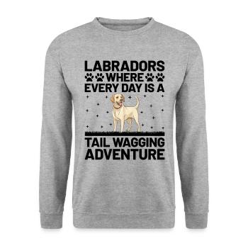Labradors Where Every Day Is A Tail Wagging Advent - Unisex Sweatshirt - salt & pepper - Front - Alina (178cm) & Michal (187cm)