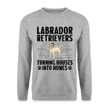 Labradors Retrievers Des Maisons En Foyers Laboratoire - Sweat-shirt Unisexe - gris chiné - Devant - Alina (178cm) & Michal (187cm)