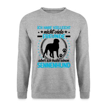 Mountain Dog est mon ami Swiss Mountain Dog - Sweat-shirt Unisexe - gris chiné - Devant - Alina (178cm) & Michal (187cm)