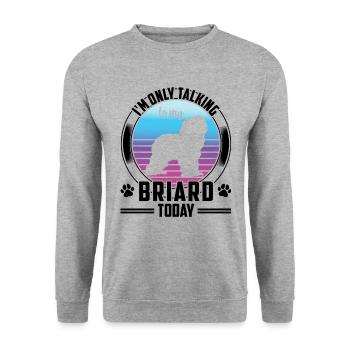 Parler uniquement à mon Briard Berger de Brie - Sweat-shirt Unisexe - gris chiné - Devant - Alina (178cm) & Michal (187cm)